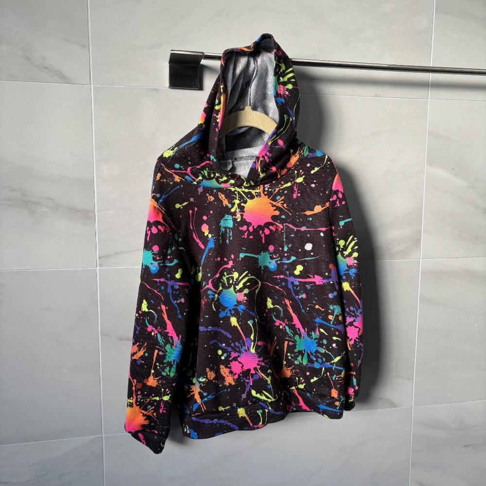 2/$16 SHEIN Splattered Paint Hoodie - Boys 7